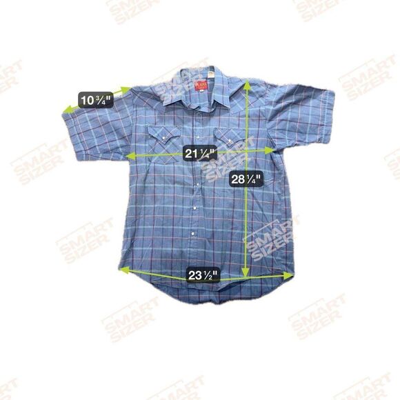 Plaid Short Sleeve Button-Up Shirt Plains Western wear Cowboy Shirt Pearl Snap - Picture 5 of 5